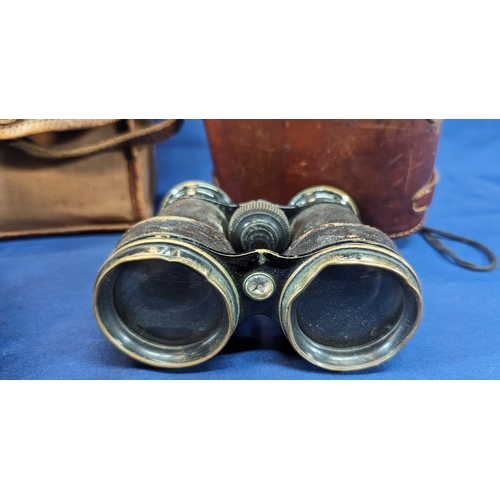 197 - A pair of Busch Multinet DRGM opera binoculars, military binoculars with built in compasses to binoc... 