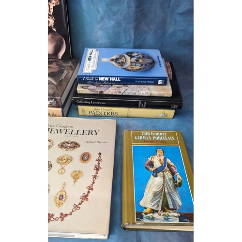 301 - An assortment of guide books on artists, jewellery, Tunbrideware, Lustreware etc