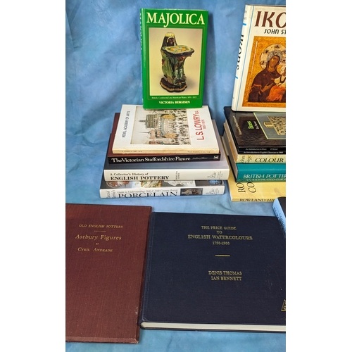 302 - An assortment of reference books, European Porcelain, Ikons, Majolica etc