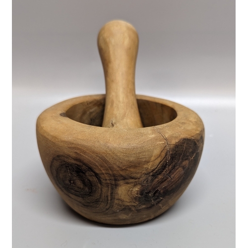 790 - Wooden Mortar and pestle