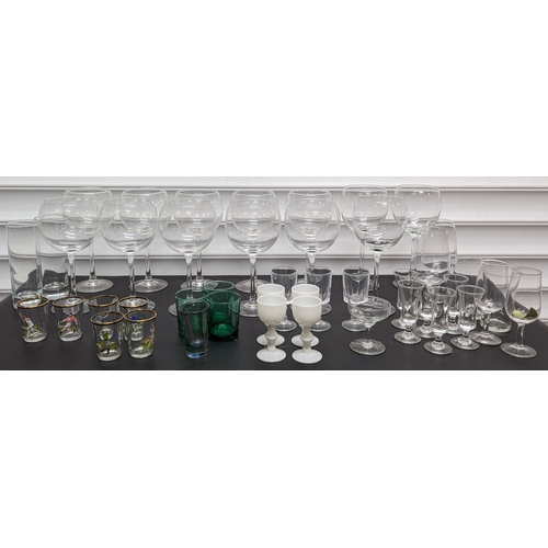 937 - A selection of mixed glasses including wine and shot glasses