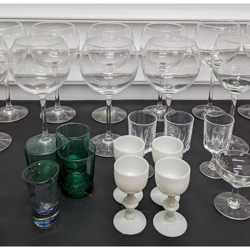 937 - A selection of mixed glasses including wine and shot glasses