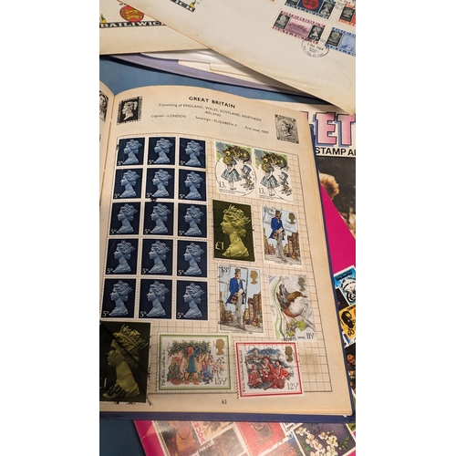 474 - Various Schoolboy albums of postage stamps, plus a collection of souvenir 1984 collection boxes from... 