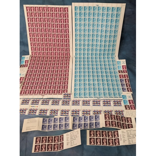 489 - Unmounted Great British postage stamps including: 

100x 1/2p - 100x 1p - 21x 9p - 30x 7p - 20x 9p a... 