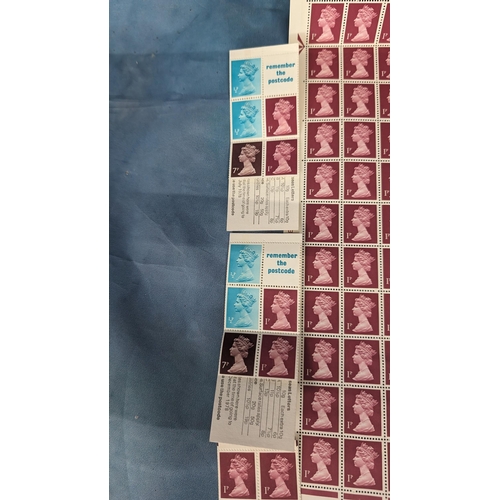 489 - Unmounted Great British postage stamps including: 

100x 1/2p - 100x 1p - 21x 9p - 30x 7p - 20x 9p a... 