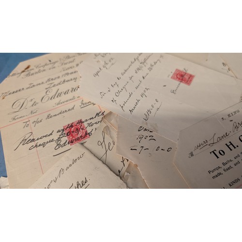 479 - A Collection of Antique Receipts from 1902 & 1903 - Historical Interest