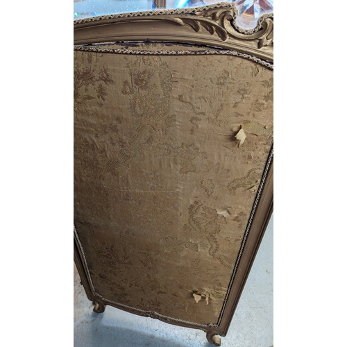 13 - 19th Century Rococo style French gilt framed bevelled glass 3 fold dressing screen - 173 x 195cm