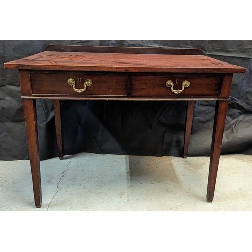 267 - 2 Drawer Hall table with tapered legs and brass handles - 75 x 100 x 60cm