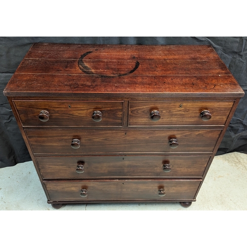 269 - Antique 5 drawer chest with wooden handles - 106 x 106 x50cm