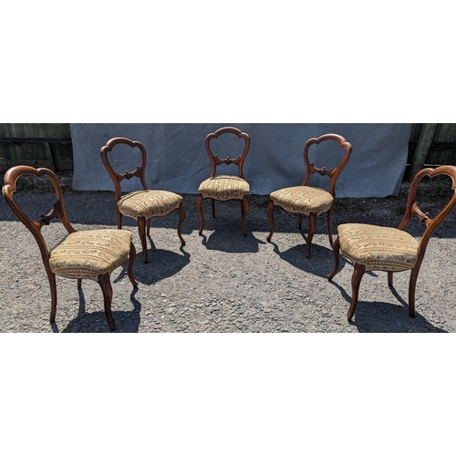 322 - Set of 5 antique balloon back chairs