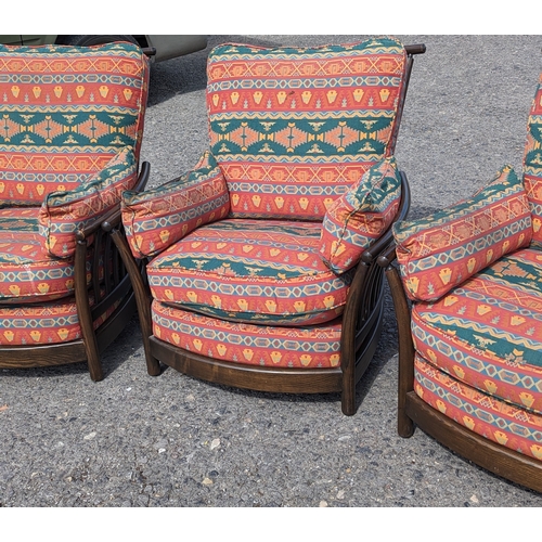 4 - 4x Ercol Renaissance Arm Chairs with matching cushions