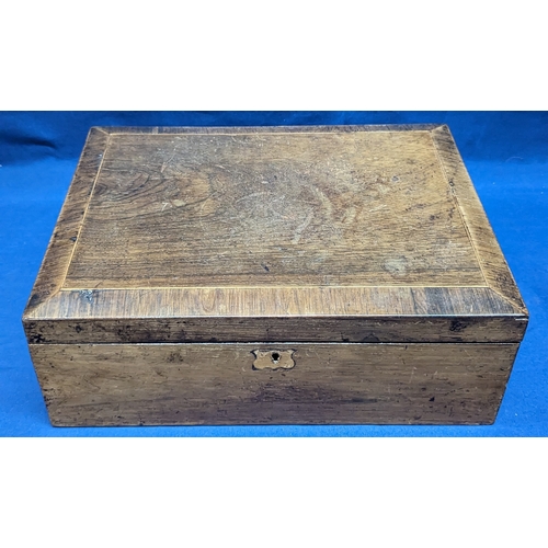 248 - An antique Jewellery box and contents - 32 x 24 x 12