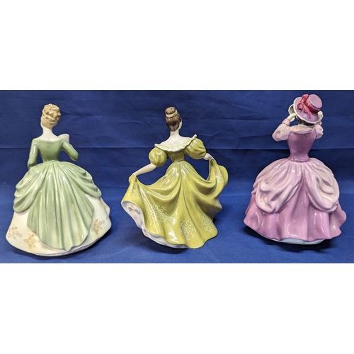 41 - 3 Royal Doulton figurines - Lady Pamela 2718, Lynne 2329, Soiree 2312 - No visible chips / cracks