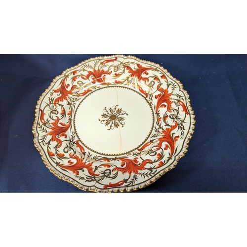 2 - A collection of 11 Antique Red and Gold Coalport  Part Dinner Service, circa 1891 - hand painted des... 