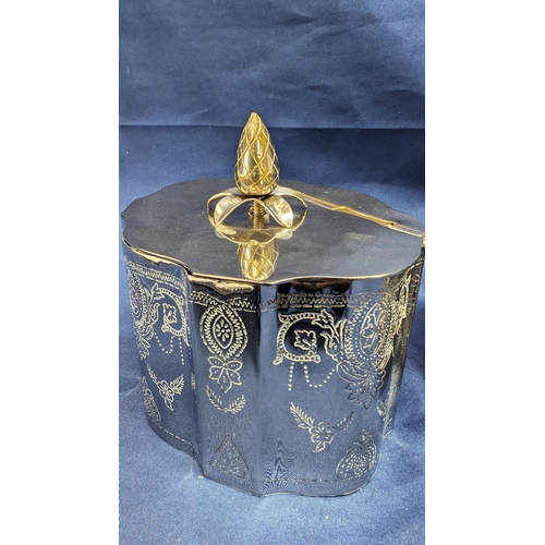 373 - Victorian period silver plated scalloped tea Caddies x2 
Tallest 16cm to top of finial, 10.25cm heig... 