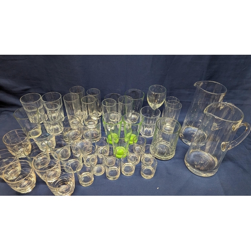 654 - A large selection of mixed crystal and glassware including 2x large water jugs.   From the country e... 