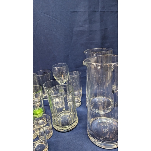 654 - A large selection of mixed crystal and glassware including 2x large water jugs.   From the country e... 