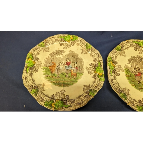 727 - 2x Copeland Spode Byron Series Number 1 and 2 Quartered Sandwhich Plates