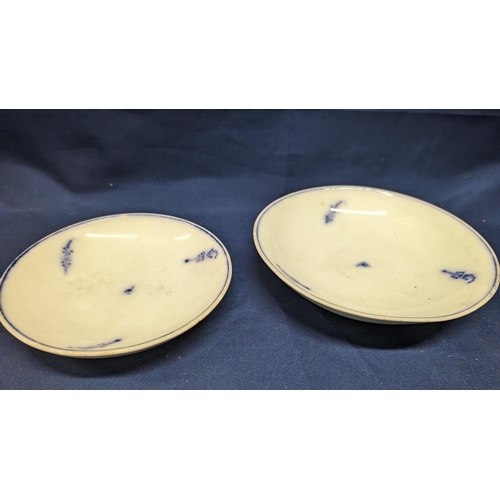 729 - Early Meissen flow plates / bowls x2 - 14cm Diameter and 17cm Diameter