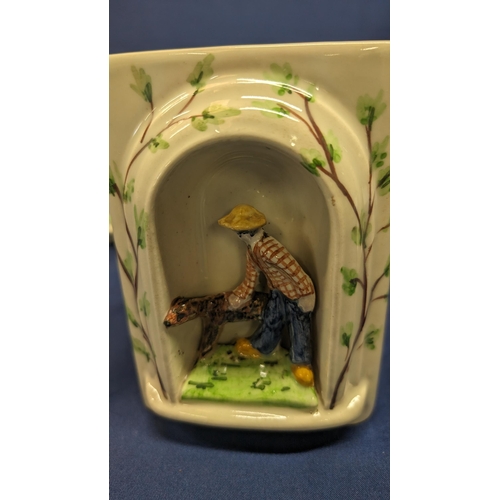 386 - Vintage Graduating in Size Porcelain Caddies with Inset Figurines depicting Farming Scenes. Graduati... 