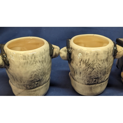 388 - Collectable Vintage Joe Camel Figural Mug Steins x 4. Hand Painted - Good Condition, Chip to 1 rim. ... 