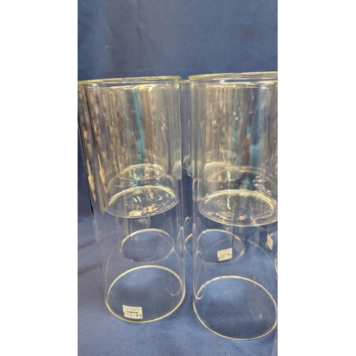 669 - A Large Selection of Cylinder Glass Two Piece Candle Holders ( Unused) . 5 x 26cm Tall, 9cm Diameter... 