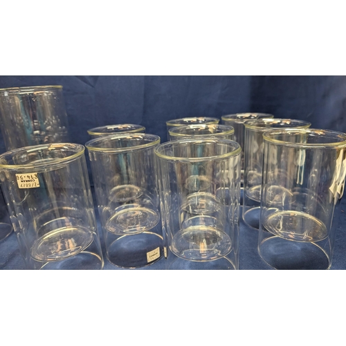 669 - A Large Selection of Cylinder Glass Two Piece Candle Holders ( Unused) . 5 x 26cm Tall, 9cm Diameter... 