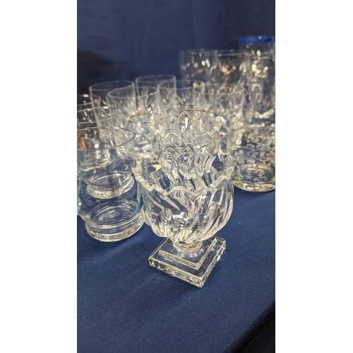 743 - A Large Quantity of Vintage and Art Deco Glassware - Including Stem Vases.   From the country estate... 