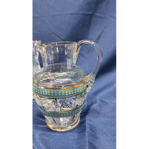 699 - A Selection of Antique Glass Items inc. Jug, Perfume Bottle, Pourer and More.   From the country est... 