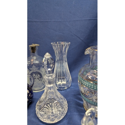 699 - A Selection of Antique Glass Items inc. Jug, Perfume Bottle, Pourer and More.   From the country est... 