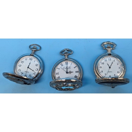 188 - 3x Pocket Watches - running