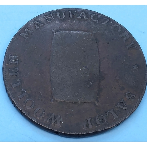 243 - A 1793 Shrewsbury Halfpenny Salop Wollen Manufactory token