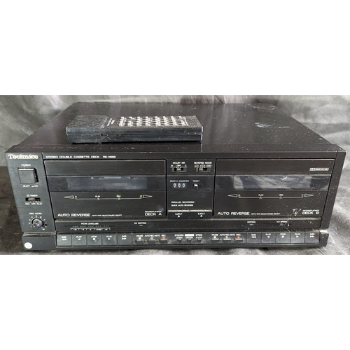 878 - Technics Double cassette deck with remote.