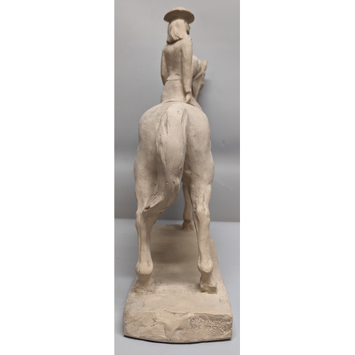 73 - A pottery horse and lady rider by Austin Productions 1981