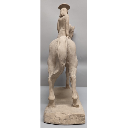 73 - A pottery horse and lady rider by Austin Productions 1981