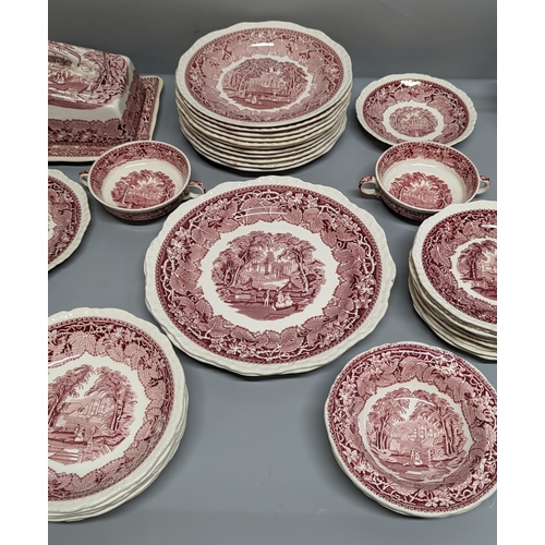 92 - Masons Vista part dinner service - approximately 40 pieces