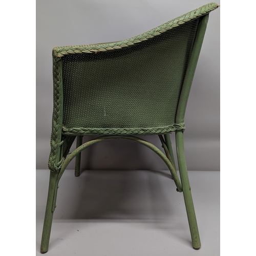 979 - A Green painted Lloyd Loom style chair