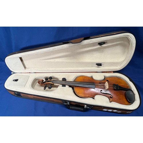 349 - 2x Vintage Violins and cases