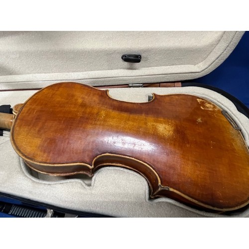 349 - 2x Vintage Violins and cases