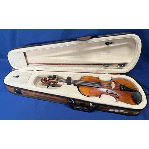 349 - 2x Vintage Violins and cases