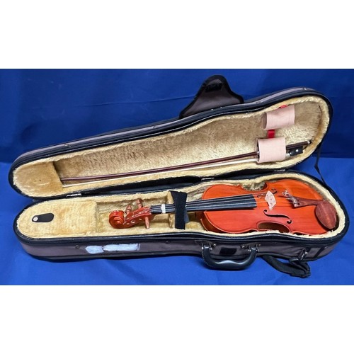 352 - 2x Modern Violins with cases - The Stentor Student