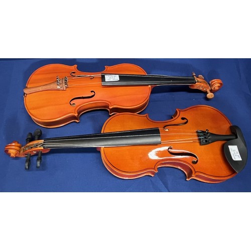 353 - 2x Modern Violins (no case) - includes 1x The Stentor Student (Damaged and parts missing as pictured... 