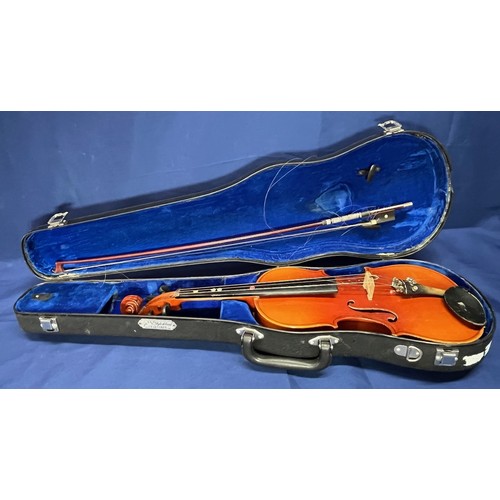 354 - 2x Modern Skylark Brand Violins with cases