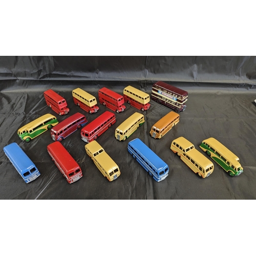 626 - A Collection of 16 x Restored and Partially Restored Dinky, Die Cast Metal Buses ( and 1 x Corgi Ver... 