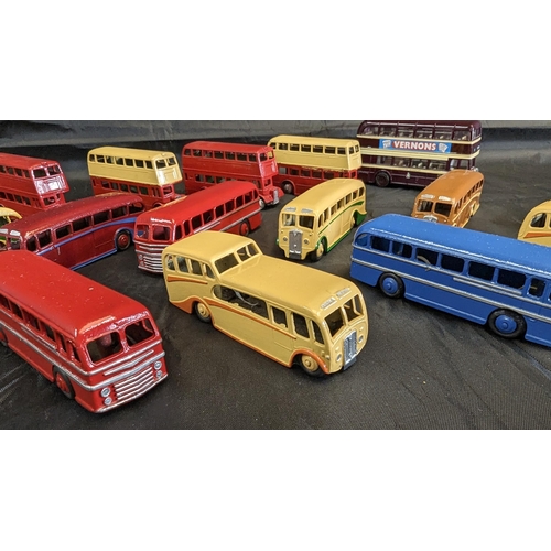 626 - A Collection of 16 x Restored and Partially Restored Dinky, Die Cast Metal Buses ( and 1 x Corgi Ver... 