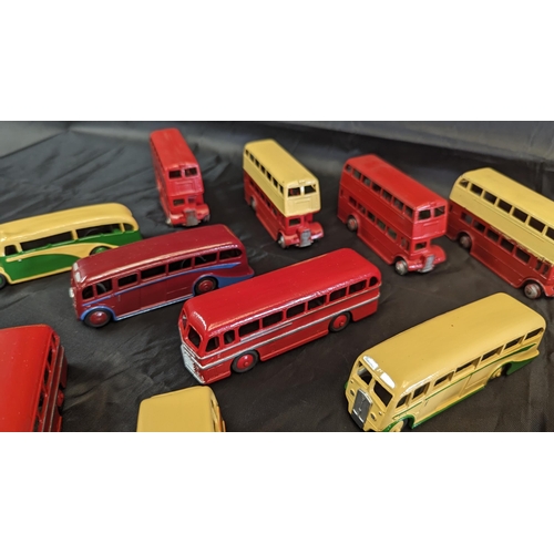 626 - A Collection of 16 x Restored and Partially Restored Dinky, Die Cast Metal Buses ( and 1 x Corgi Ver... 