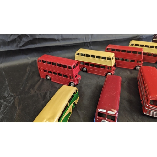 626 - A Collection of 16 x Restored and Partially Restored Dinky, Die Cast Metal Buses ( and 1 x Corgi Ver... 