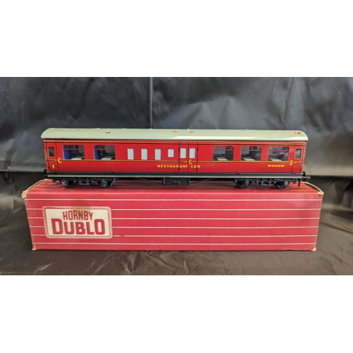 630 - 5 x Boxed Hornby Dublo 00 Gauge Rolling Stock and Carriages: Grey/ Maroon Royal Mail, Restaurant Car... 