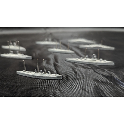 641 - 8x Lead Dreadnaught Battleships - approximately 7cm average length