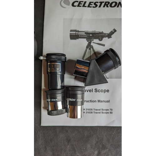 1099 - Celestron Travel scope with tripod, carry bag and instructions